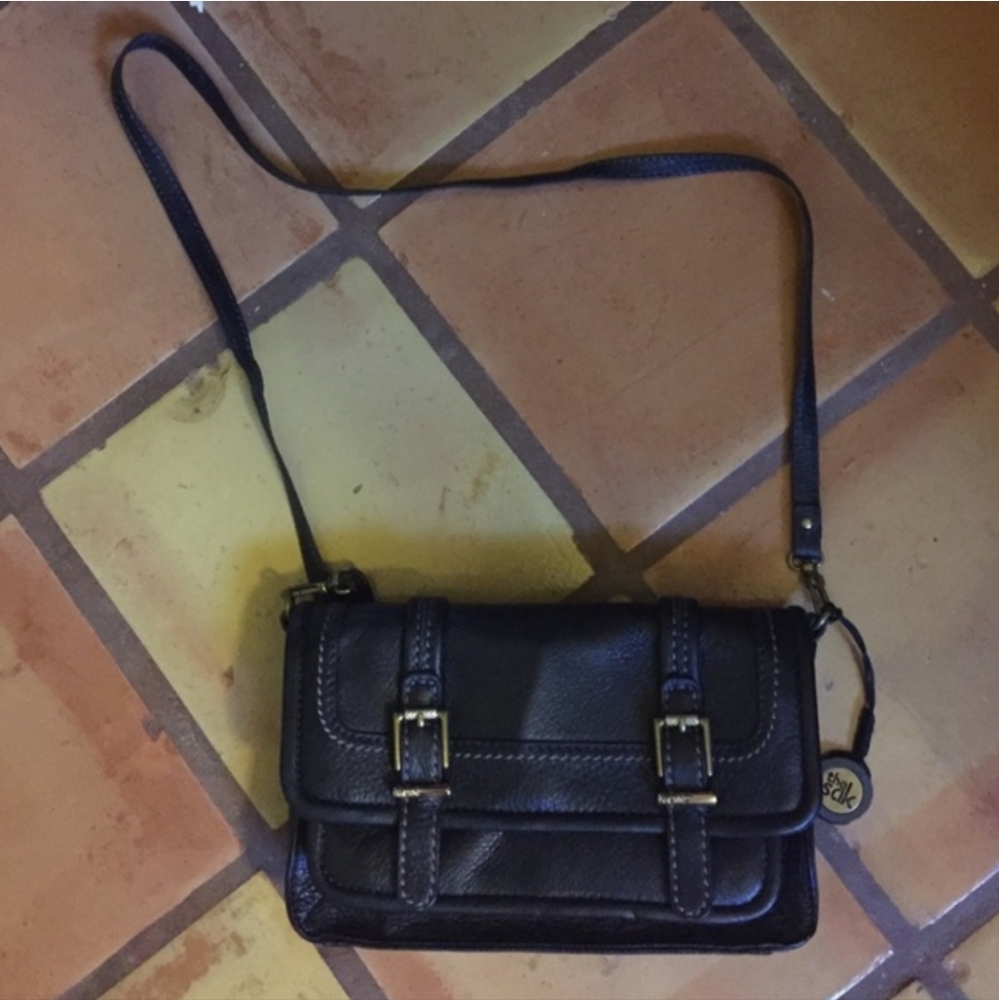 Black Leather Crossbody Bag